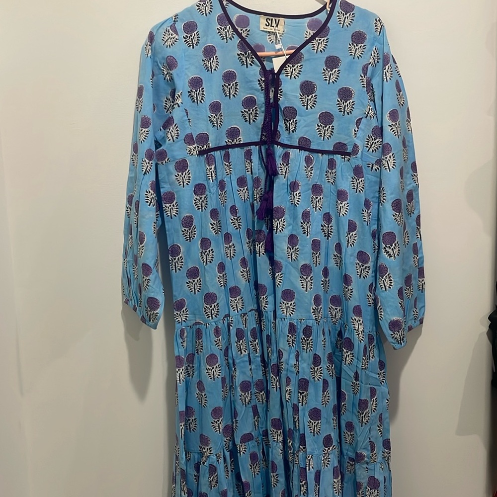 SLV sur la vague flower tiered cotton Cafton Dress new!